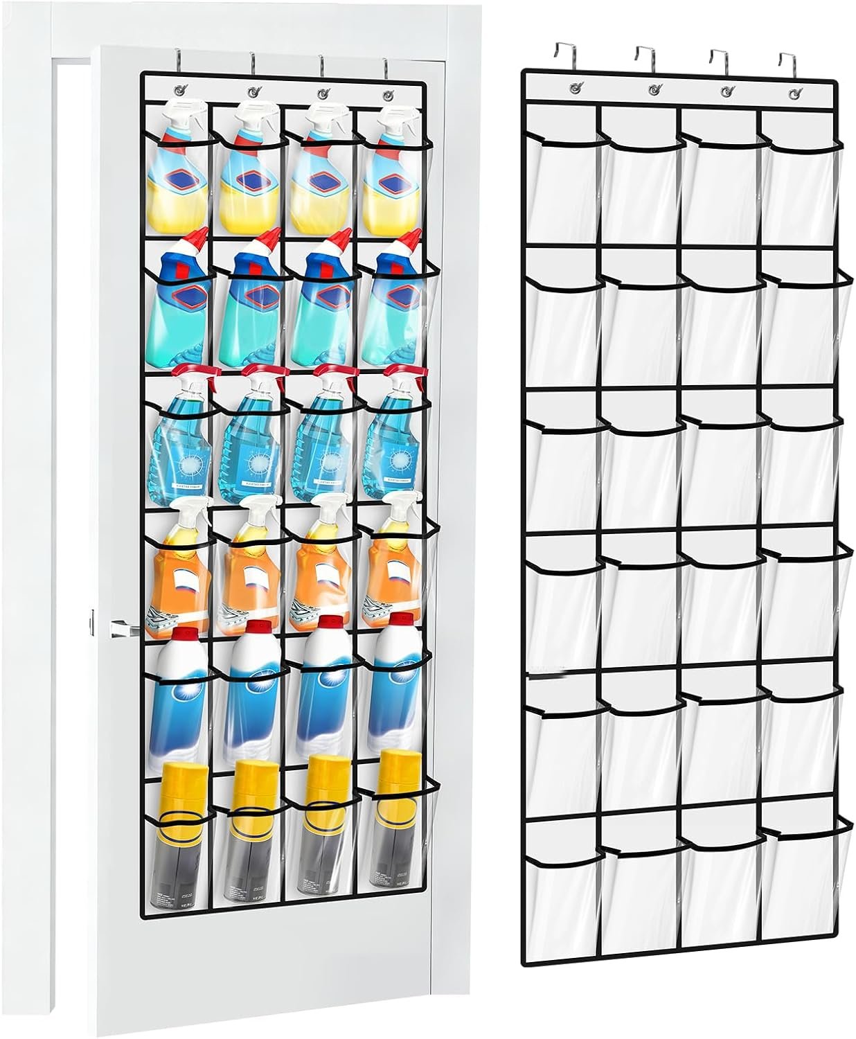 Clear Cleaning Supplies Organizer,Cleaning Products 24 Large Pockets