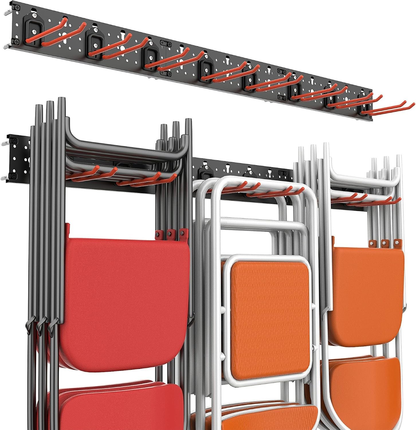 Wallmaster Wall Mount Garage Tool Storage Rack Folding Chair Hangers