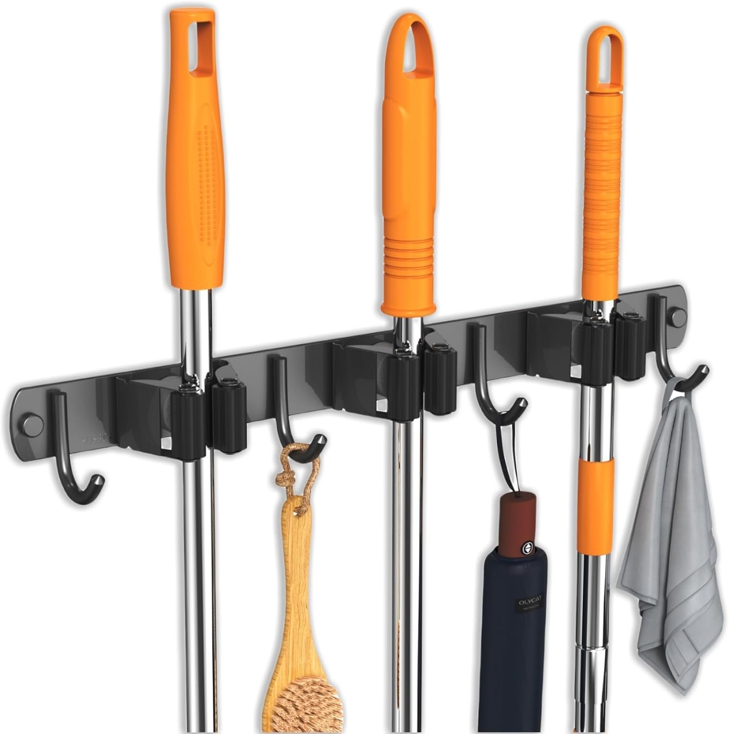 CUXIXA Mop and Broom Holder Wall Mount for Kitchen Laundry Room Decor