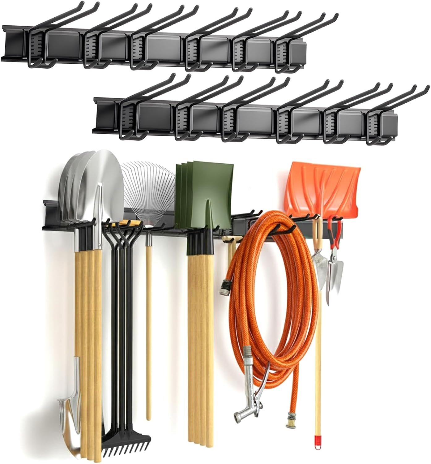 Garage Tool Organizer 48in – Heavy Duty Wall Mount Tool Storage Rack Load 350lb Garage Organization for Mop Rake Broom Shovel Folding Chair